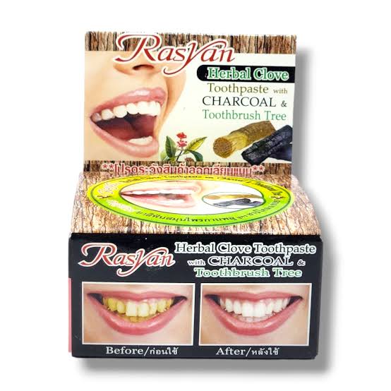 Rasyan Herbal Clove Toothpaste with Charcol & Toothbrush Tree