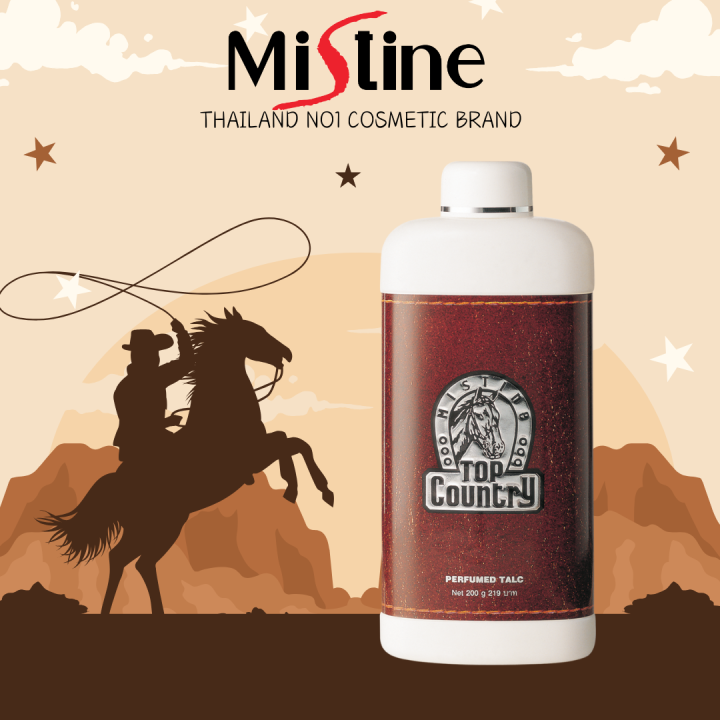 Mistine Top Country Talcum Powder – Perfumed Masculine Freshness 200g