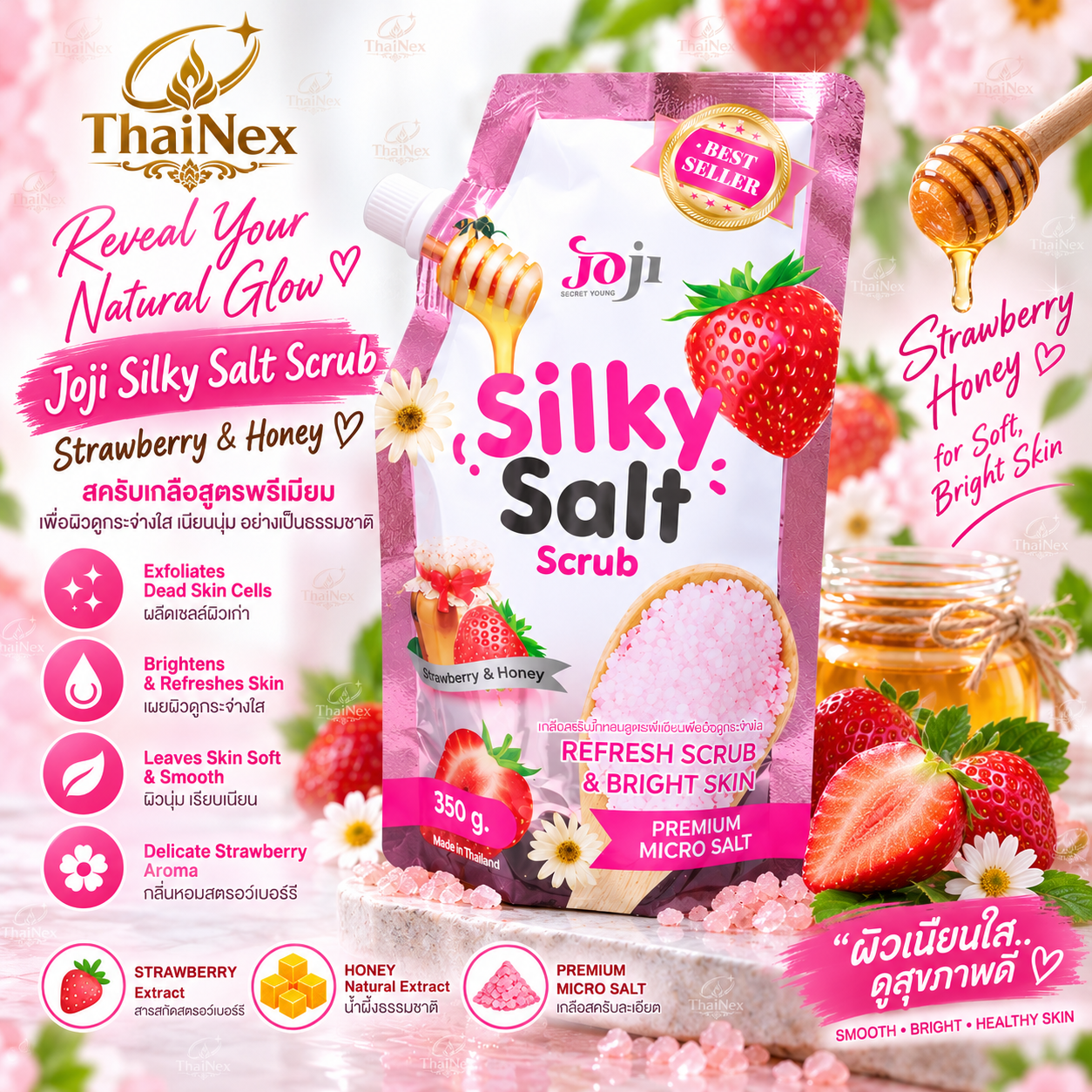 JOJI Secret Young Silky Salt Scrub Strawberry & Honey