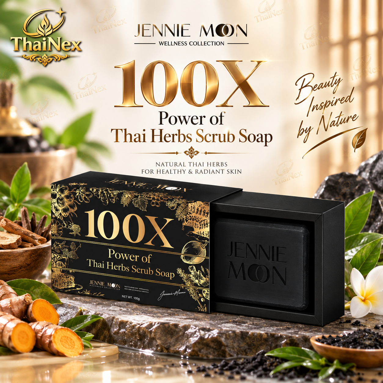 Jennie Moon 100x Power Of Thai Herbs Scrub Soap