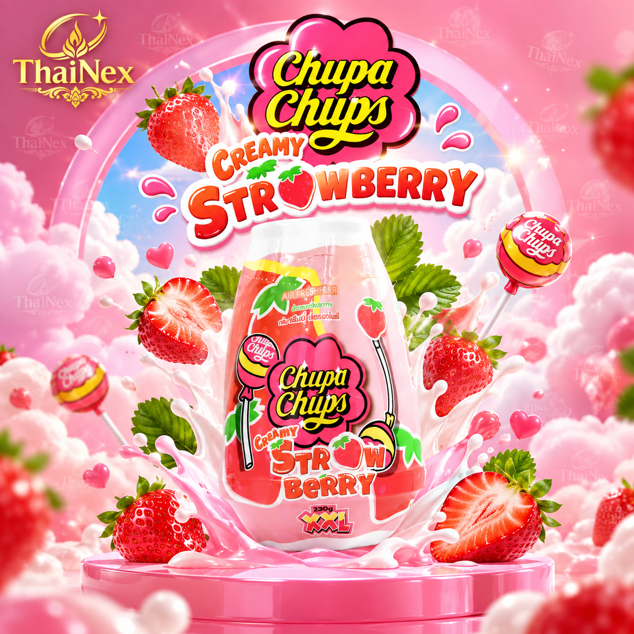 Chupa Chups Creamy Strawberry Gel Air Freshener 230g