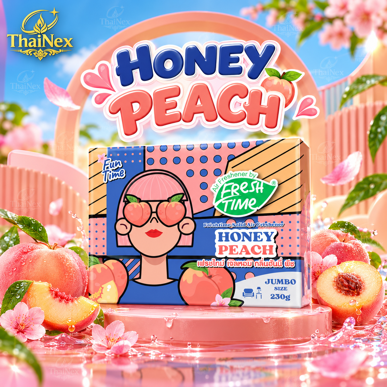Fresh Time Peach Scented Gel Air Freshener 230g