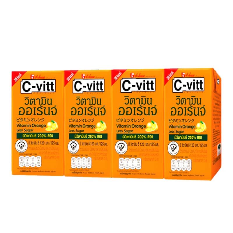 C-VITT Vitamin C Drink Orange Flavor 125ml. Pack 4