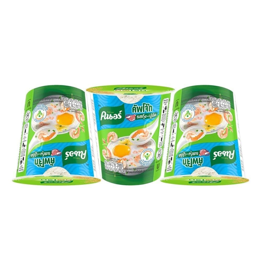 KNORR Cup Instant Jasmine Rice Porridge with Shrimp 32g x Pack 3