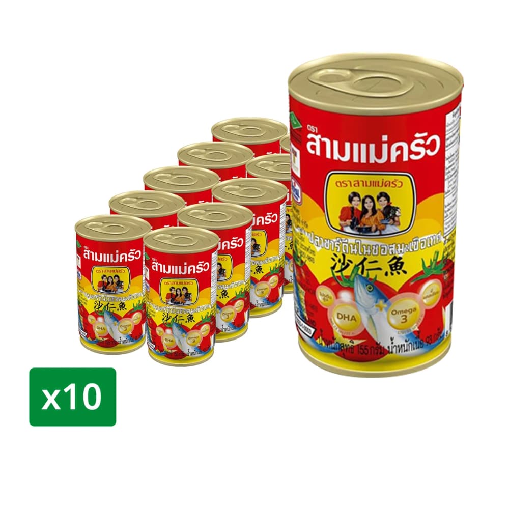 Three Lady Cooks Sardines in Tomato Sauce 155g x Pack 10
