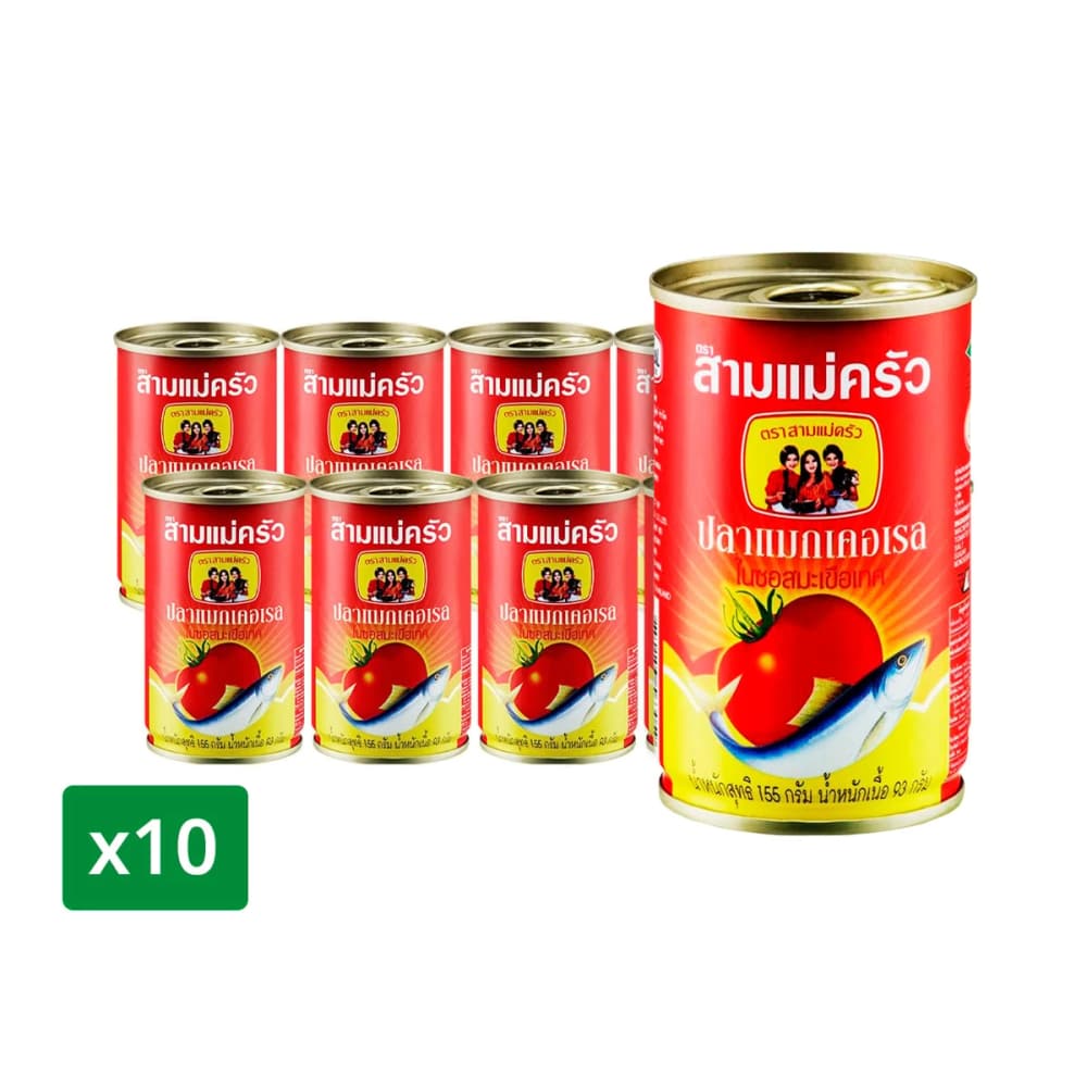 Three Lady Cooks Yellow Mackerel In Tomato Sauce 155g x Pack 10