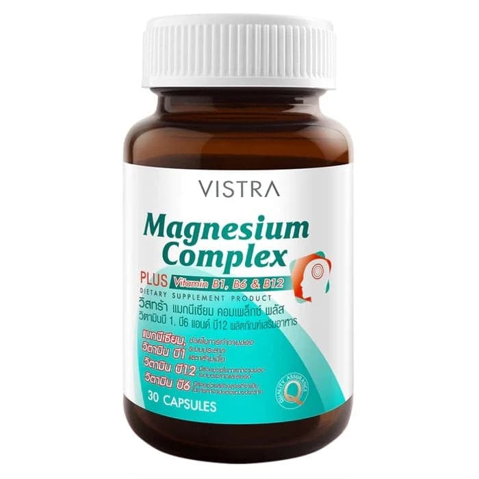 VISTRA Magnesium Complex Plus Vitamin B1 B6 & B12 Dietary Supplement Product 30 capsules