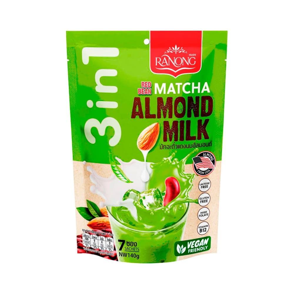 RANONG TEA 3in1 Red Bean Matcha Almond Milk 7 sachets 140g