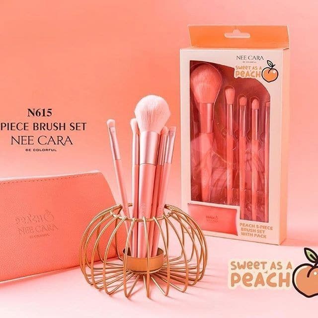 N615 Nee Cara Peach 5 Piece Brush Set