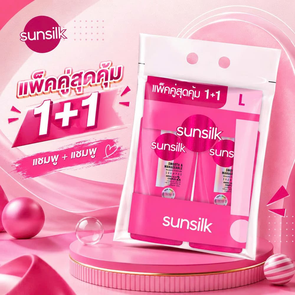 SUNSILK Shampoo and Conditioner Smooth & Manageable 325ml Pack 2