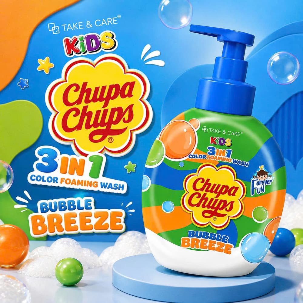 Chupa Chups Kids 3in1 Color Foaming Wash Bubble Breeze 500ml