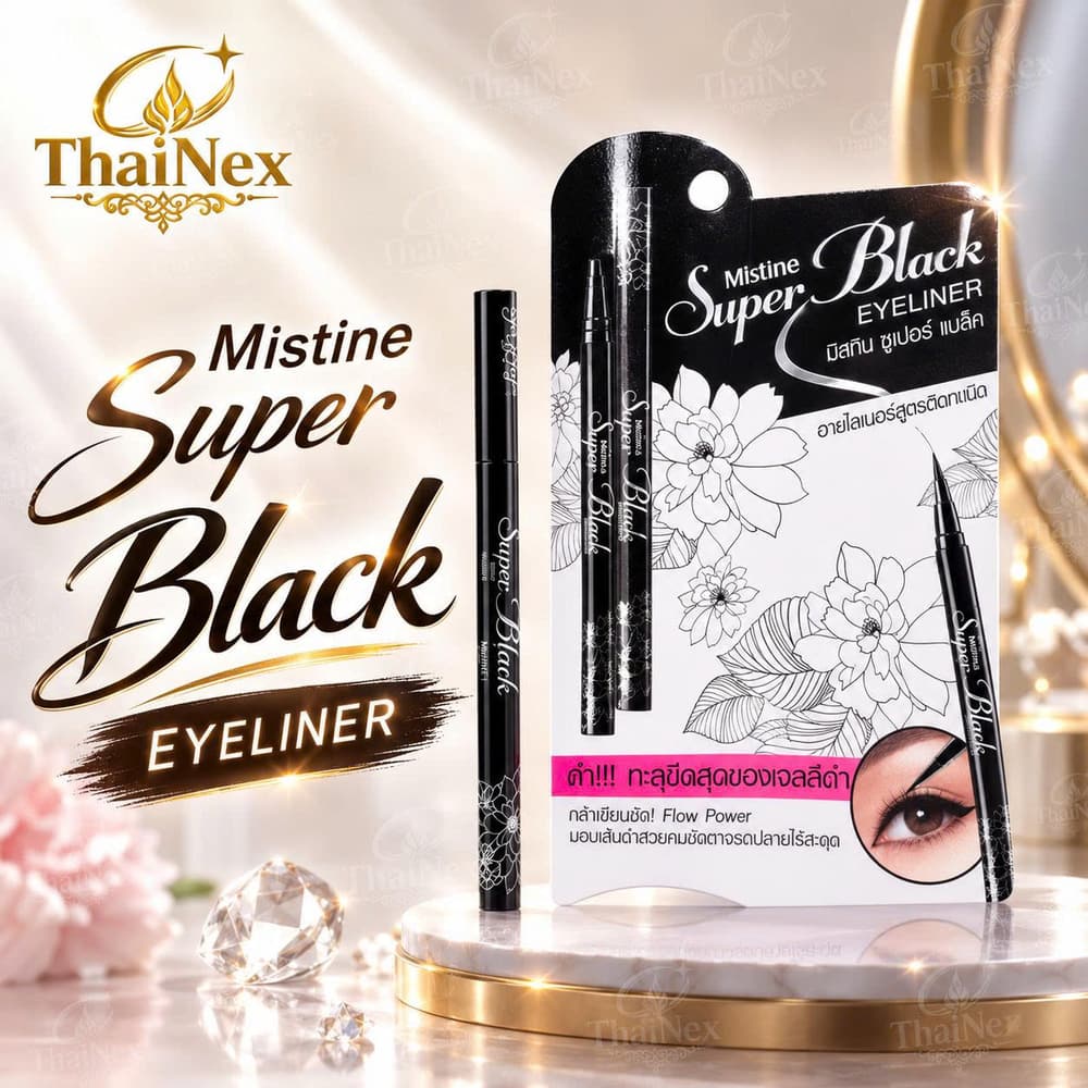 Mistine Super Black Eyeliner Waterproof Sweat Proof Long Lasting Pen
