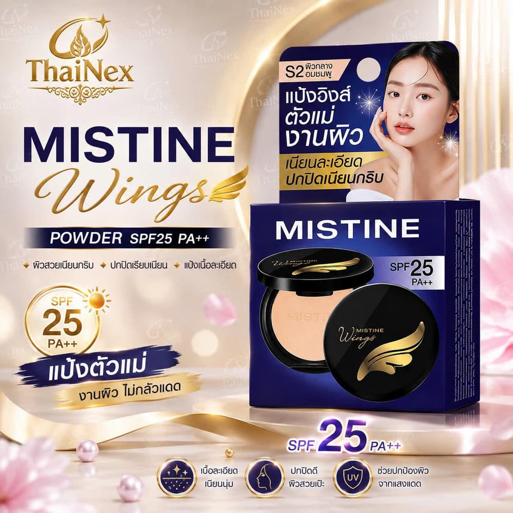 MISTINE WINGS EXTRA COVER POWDER SPF25 PA++ 5g