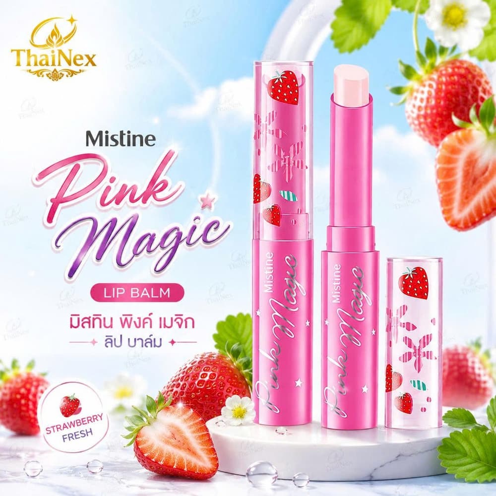 Mistine Pink Magic Lip Plus Vitamin E Strawberry 1.7g
