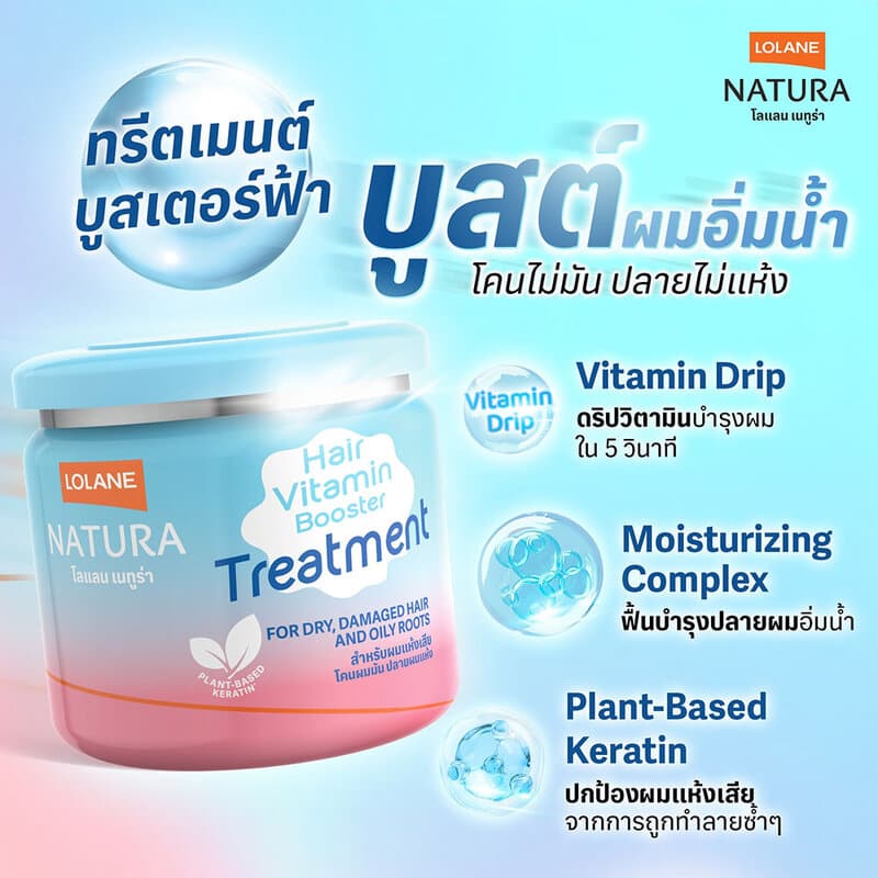 LOLANE Natura Hair Vitamin Booster Treatment For Dry  500g