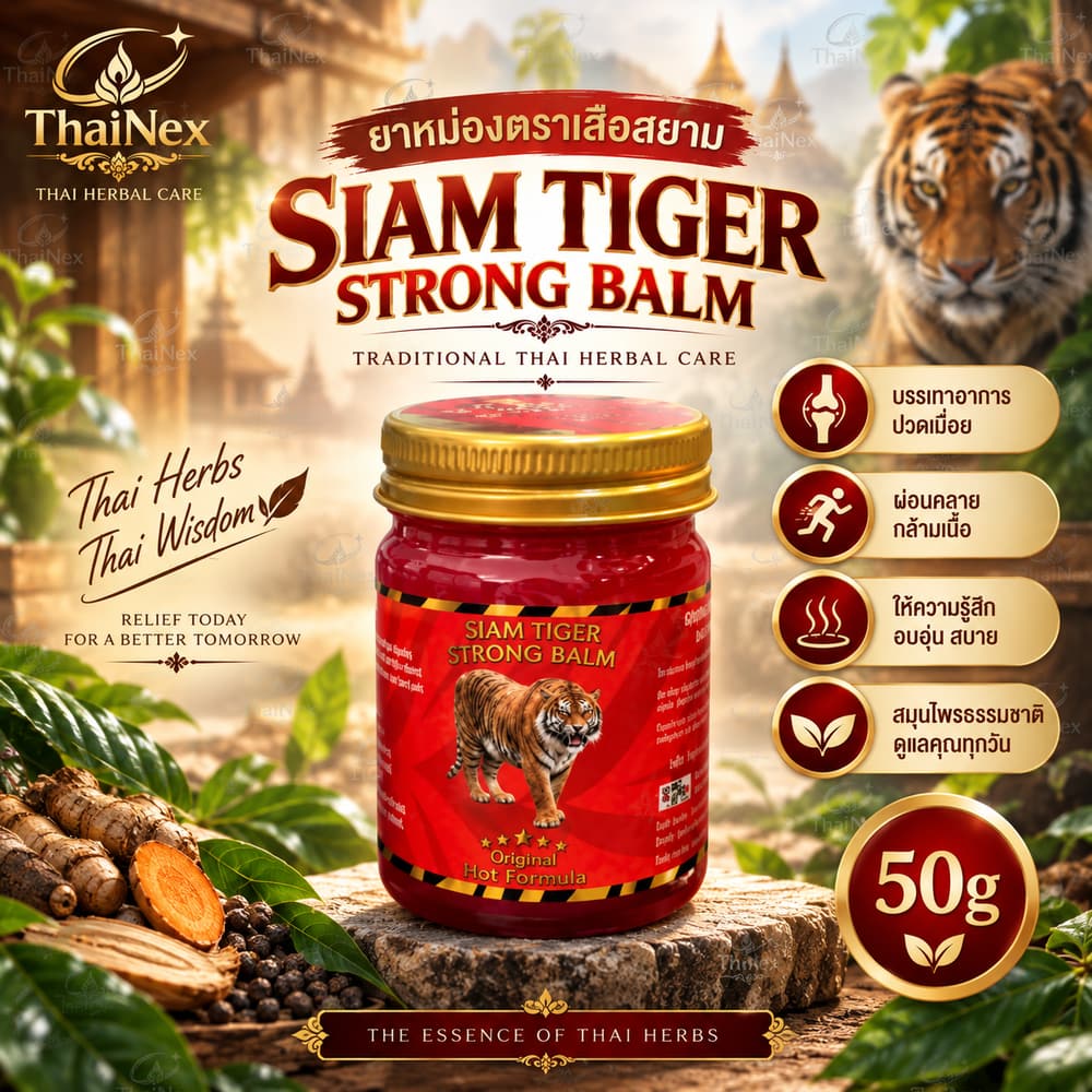 SEVEN Tiger Strong Balm Thai Herbal Hot Formula Massage Balm 50g