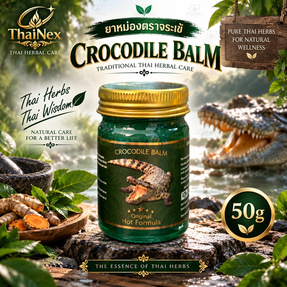 SEVEN Crocodile Strong Balm Thai Herbal Hot Formula Massage Balm 50g