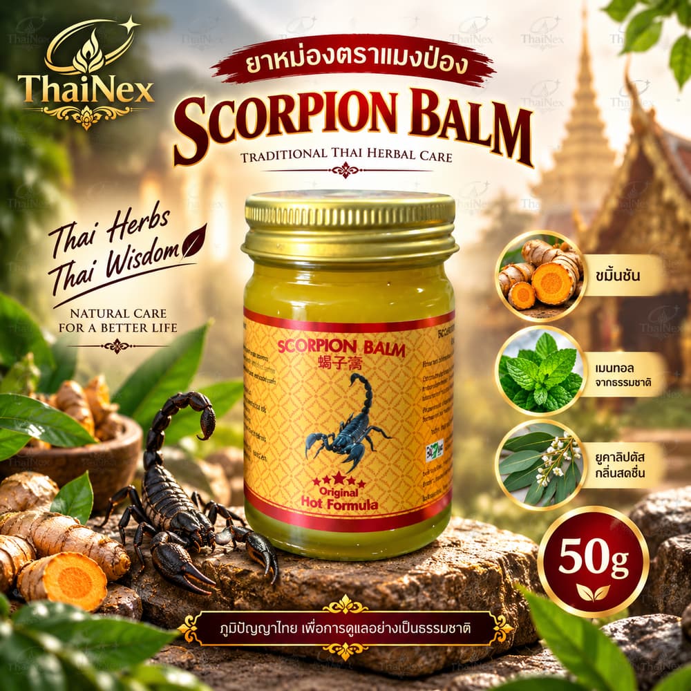 SEVEN Scorpion Strong Balm Thai Herbal Hot Formula Massage Balm 50g