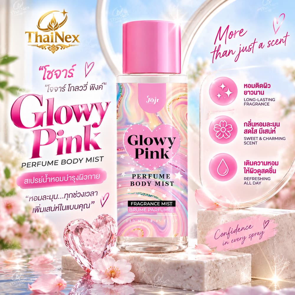 Joji Secret Young Glowy Pink Perfume Body Mist 250ml.
