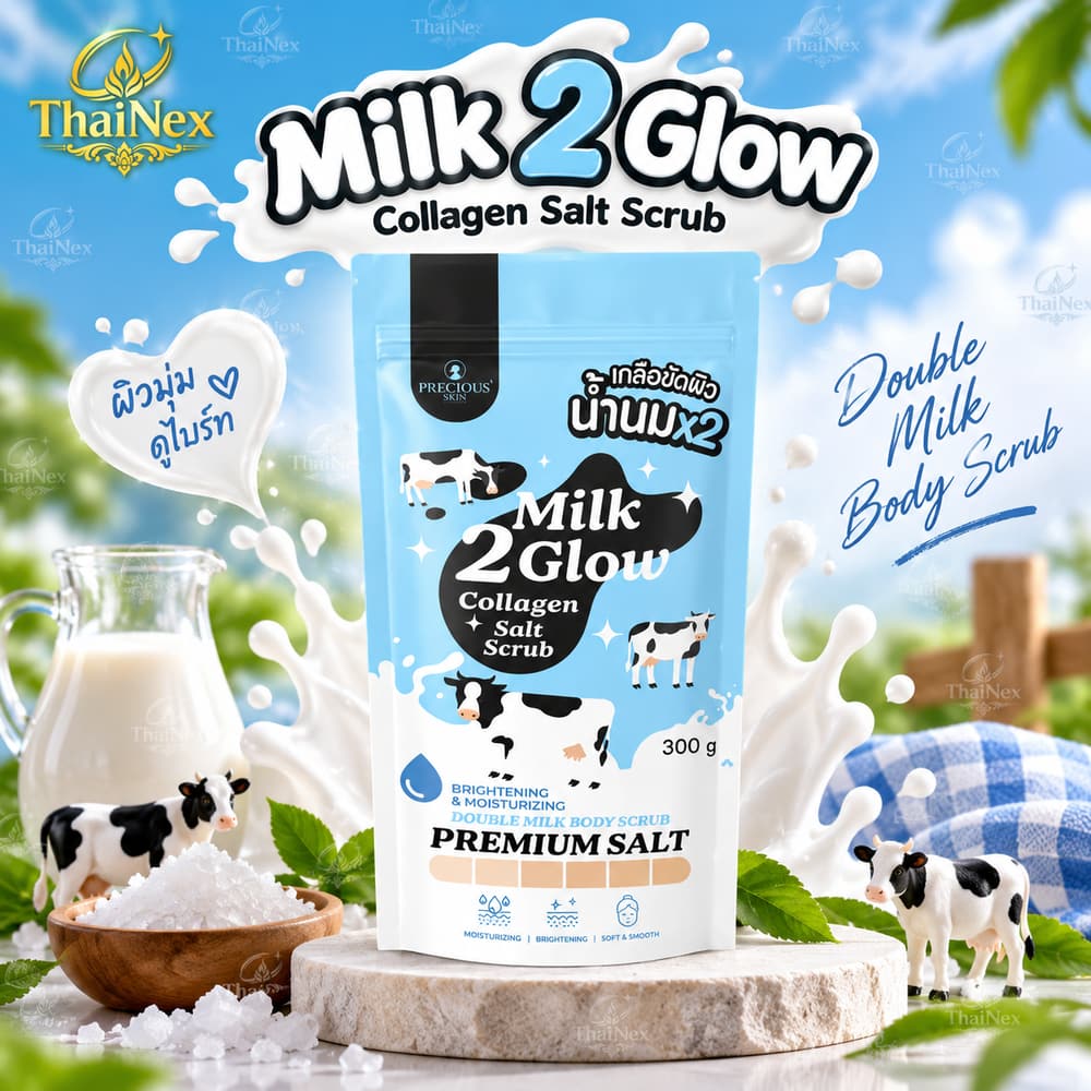 Precious Skin Thailand Milk 2 Glow Collagen Salt Scrub 