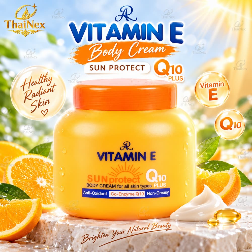 AR Vitamin E Sun Protect Moisturizing Body Cream Q10 Skin Whitening 200g
