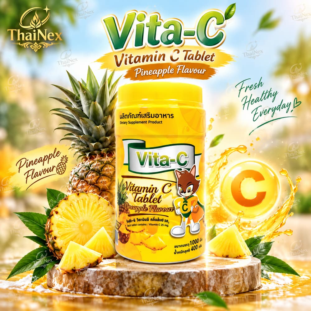 VITA-C Vitamin C Pineaple Flavor 1,000 tablets