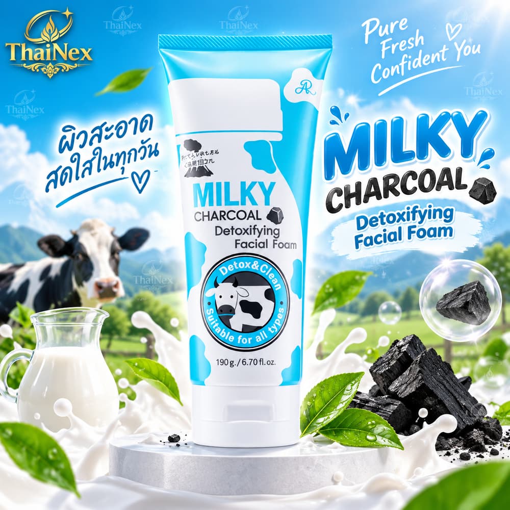 Ar Milky Charcoal Detoxifying Foam Original Face Wash