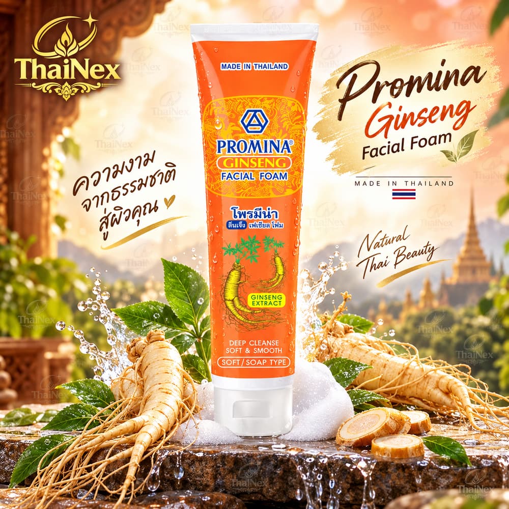 PROMINA Ginseng Facial Foam Deep Cleanse Soft Smooth Face Wash 100g