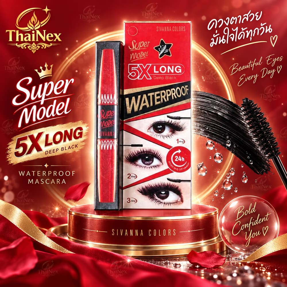 Sivanna Super Model Mascara 5X Long Waterproof