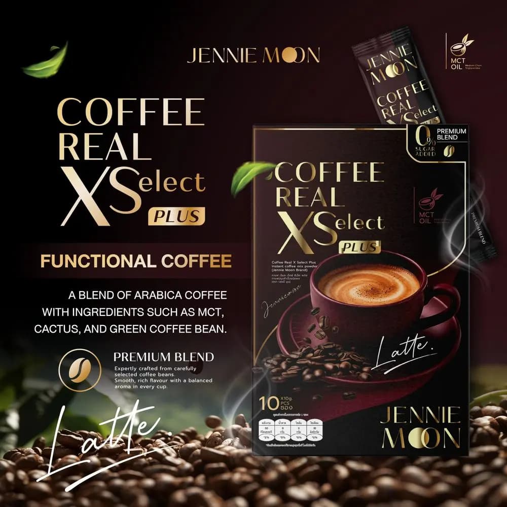 JENNIE MOON Coffee Real Select Plus Instant Coffe Mix  Powder (10 sachets)