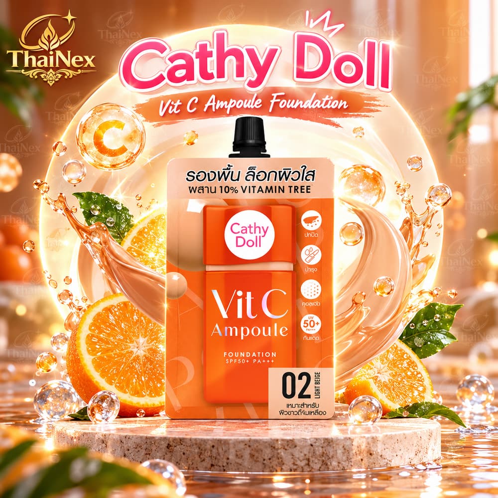Cathy Doll VIT C Ampoule Foundation SPF50+ PA+++ 6g 02 Light Beige