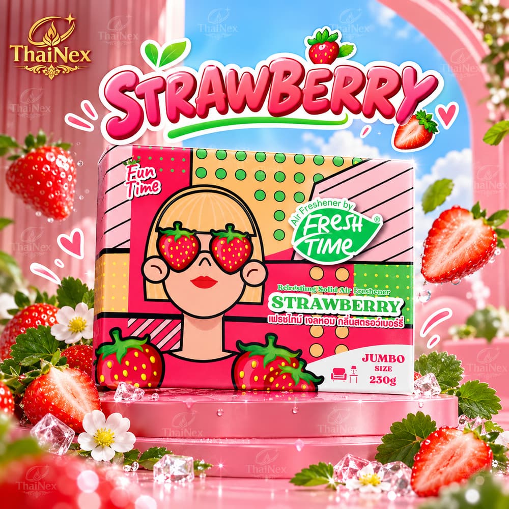 Fresh Time Strawberry Scented Gel Air Freshener 230g