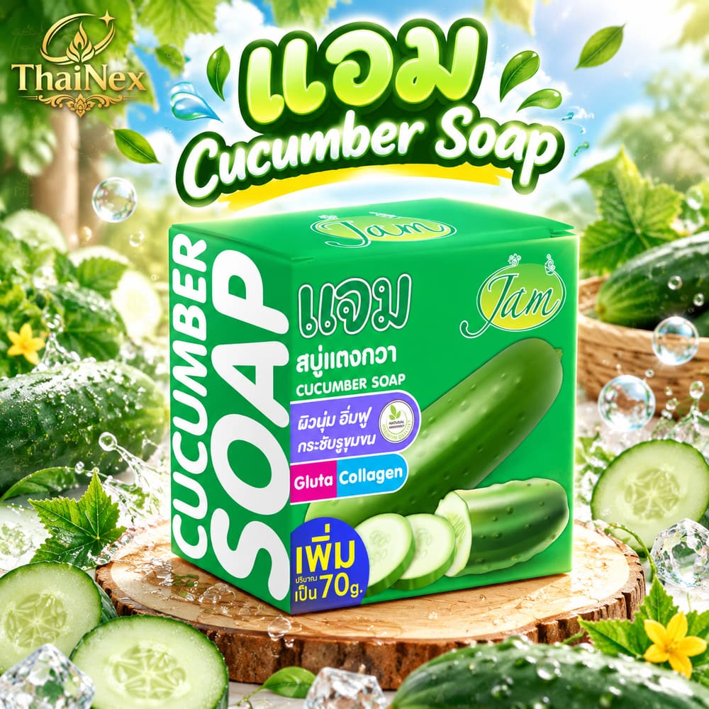 Jam Soap Cucumber Soap 70g – 12 Pack