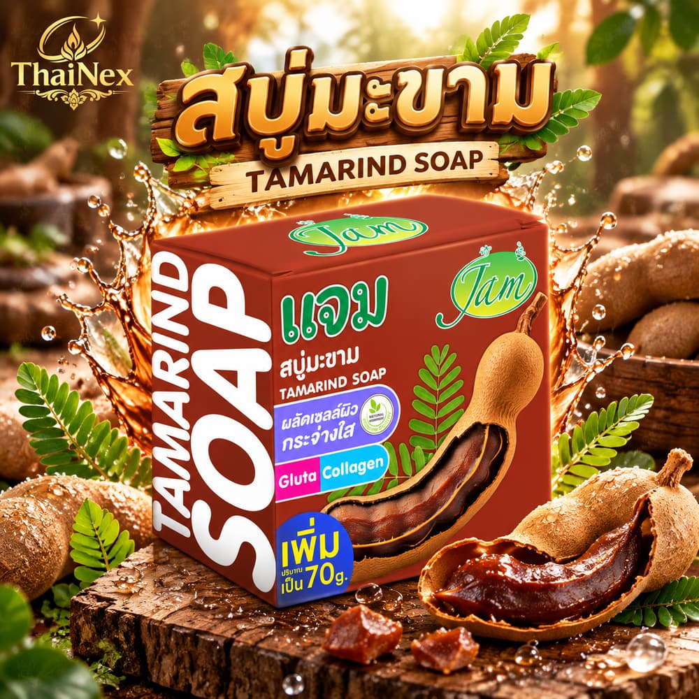 Jam Soap Tamarind Gluta Collagen Soap 70g – 12 Pack