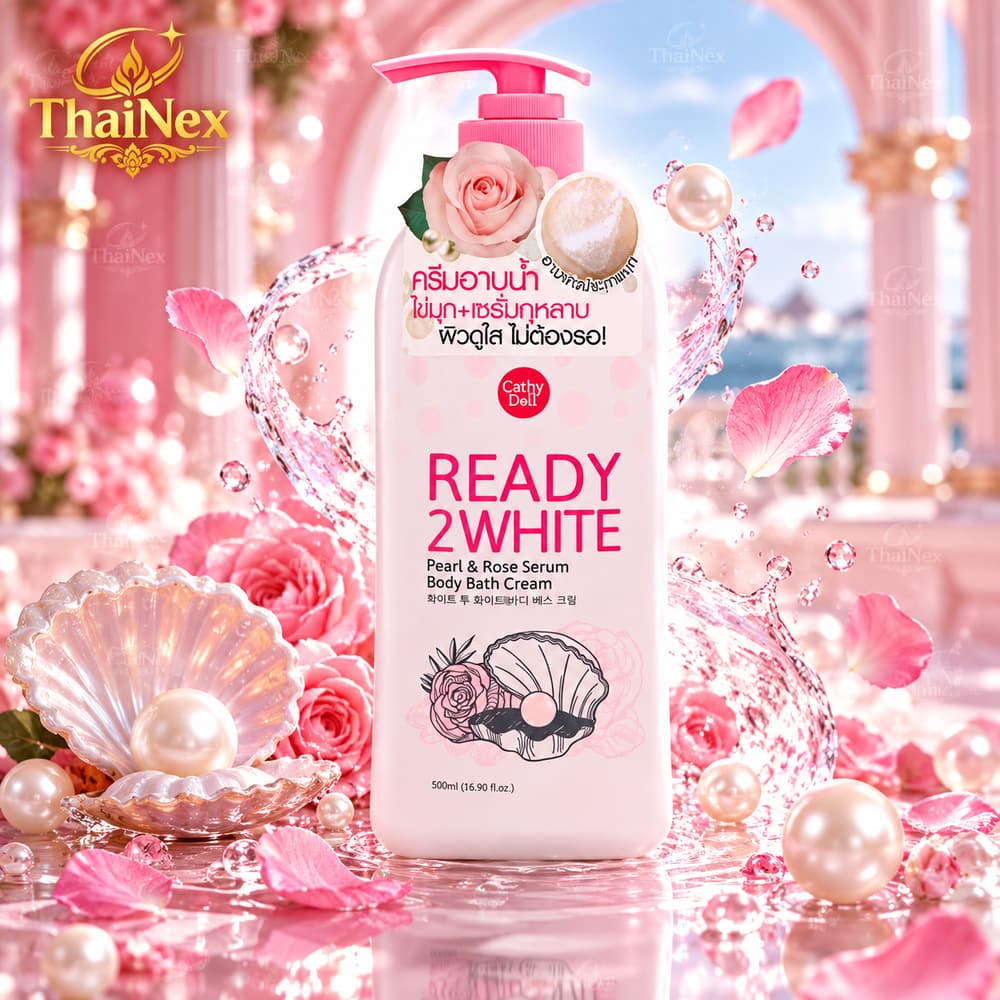 Cathy Doll Ready 2 White Pearl & Rose Serum Body Bath Cream 500ml