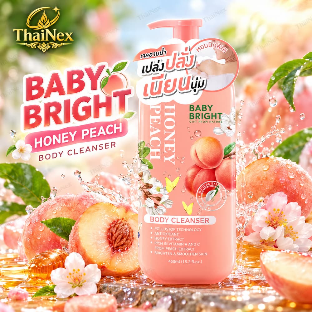 Baby Bright  Honey Peach Body Cleanser 450ml Baby Bright 