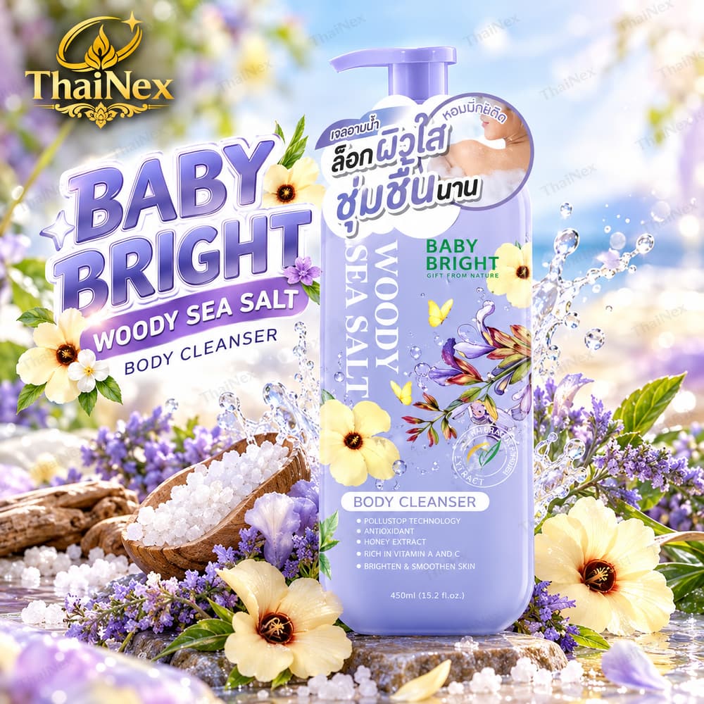 Baby Bright Woody Sea Salt Body Cleanser 450ml
