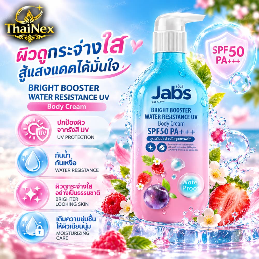 Jabs Bright Booster Water-Resistant UV Body Cream SPF50 PA+++ 450ml