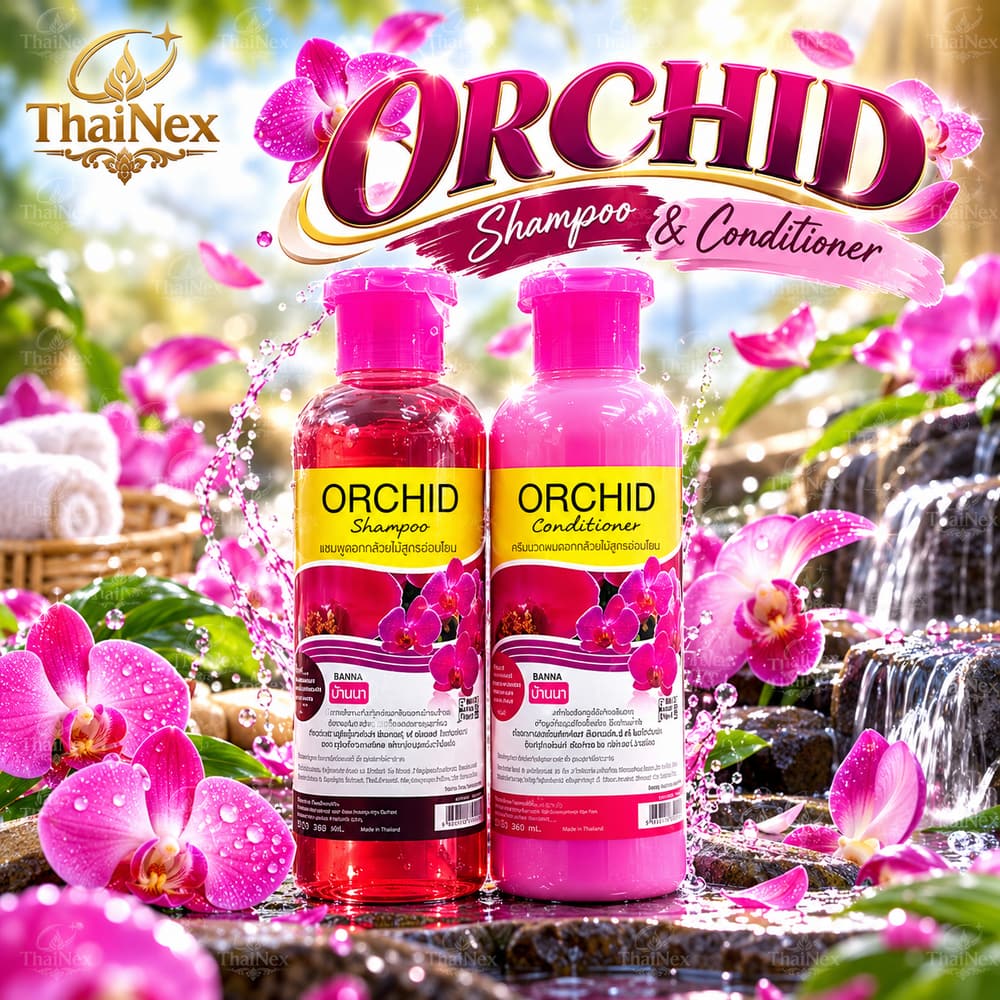 Banna Orchid Shampoo & Conditioner Set 360ml × 2 Bottles