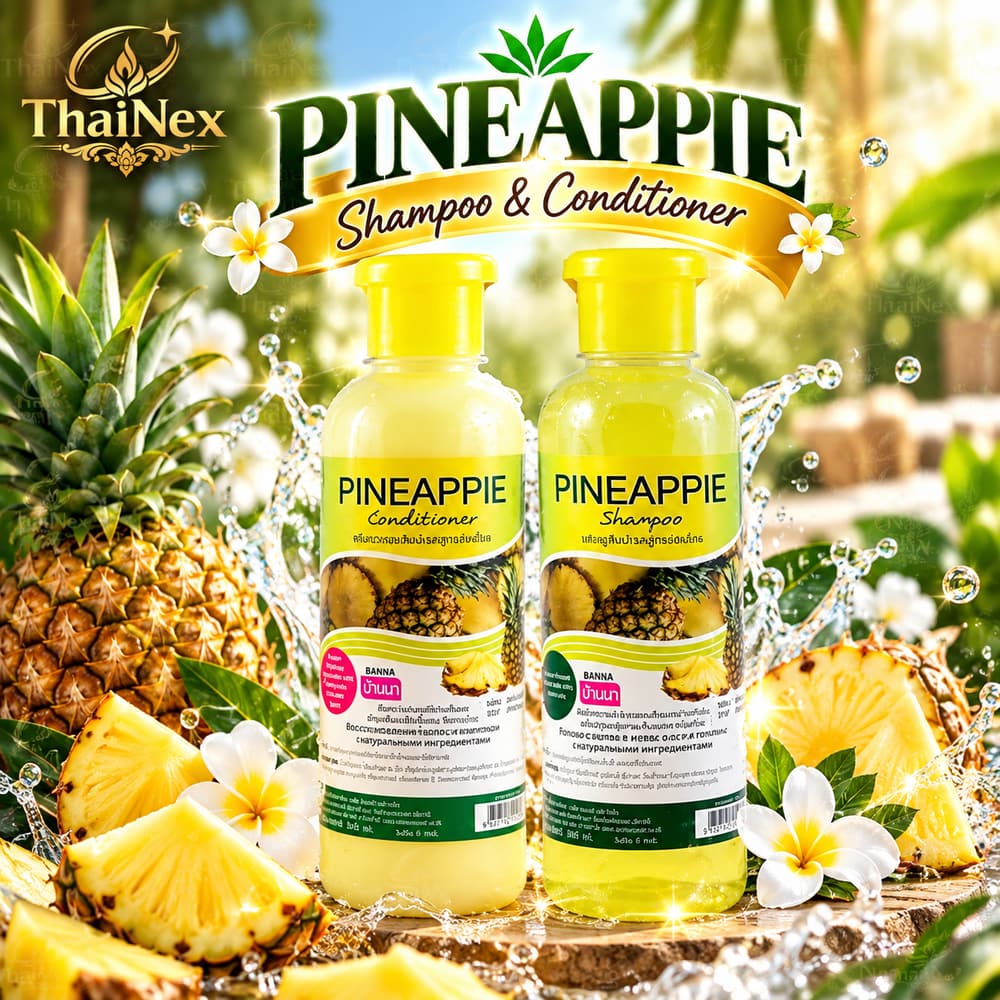 Banna Pineapple Shampoo & Conditioner Set 360ml × 2 Bottles