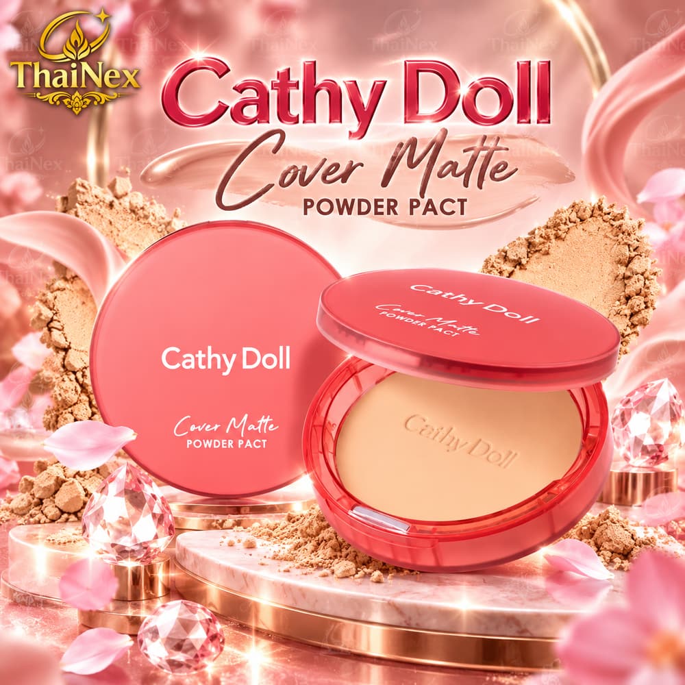 Cathy Doll Cover Matte Powder Pact – 4 Colors