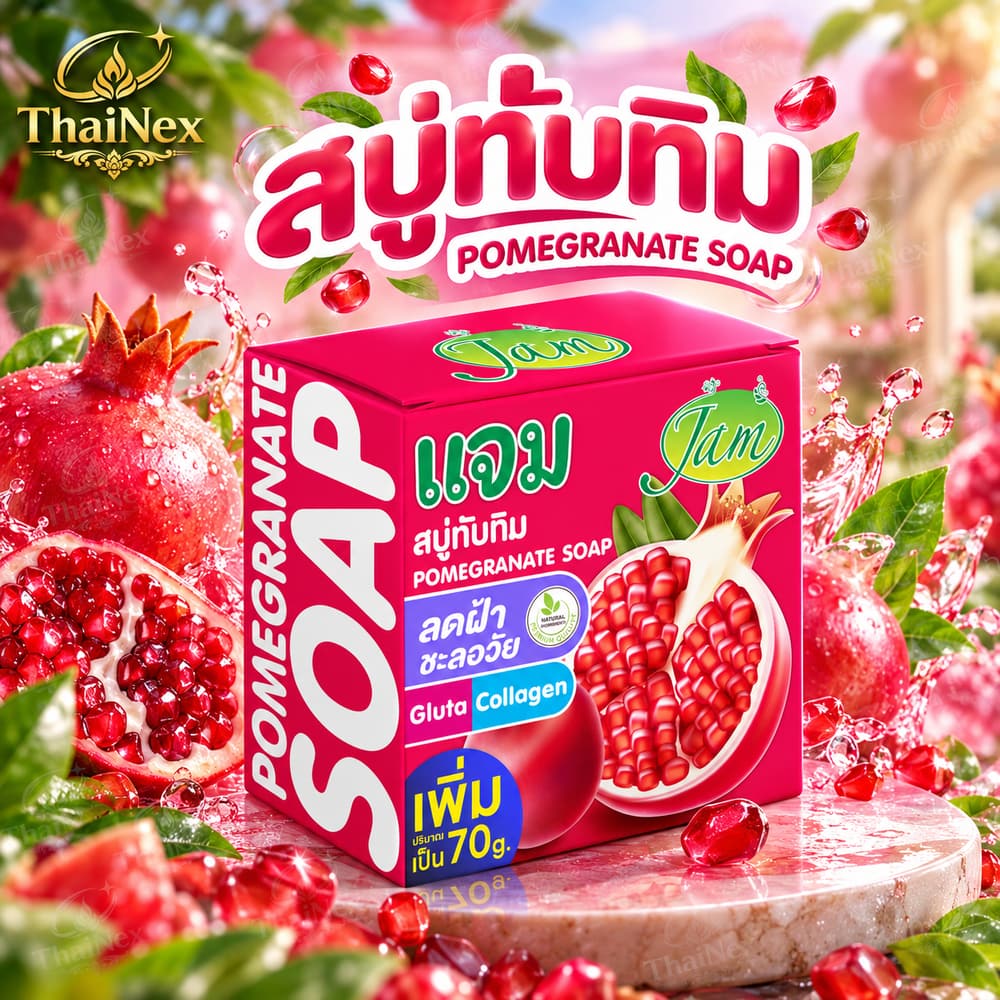 Jam Soap Pomegranate Gluta Collagen Soap 70g – 12 Pack