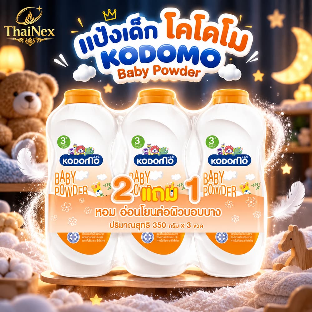 Kodomo Natural Soft Protection Baby Powder 350g –  (Buy 2 Get 1 Free)