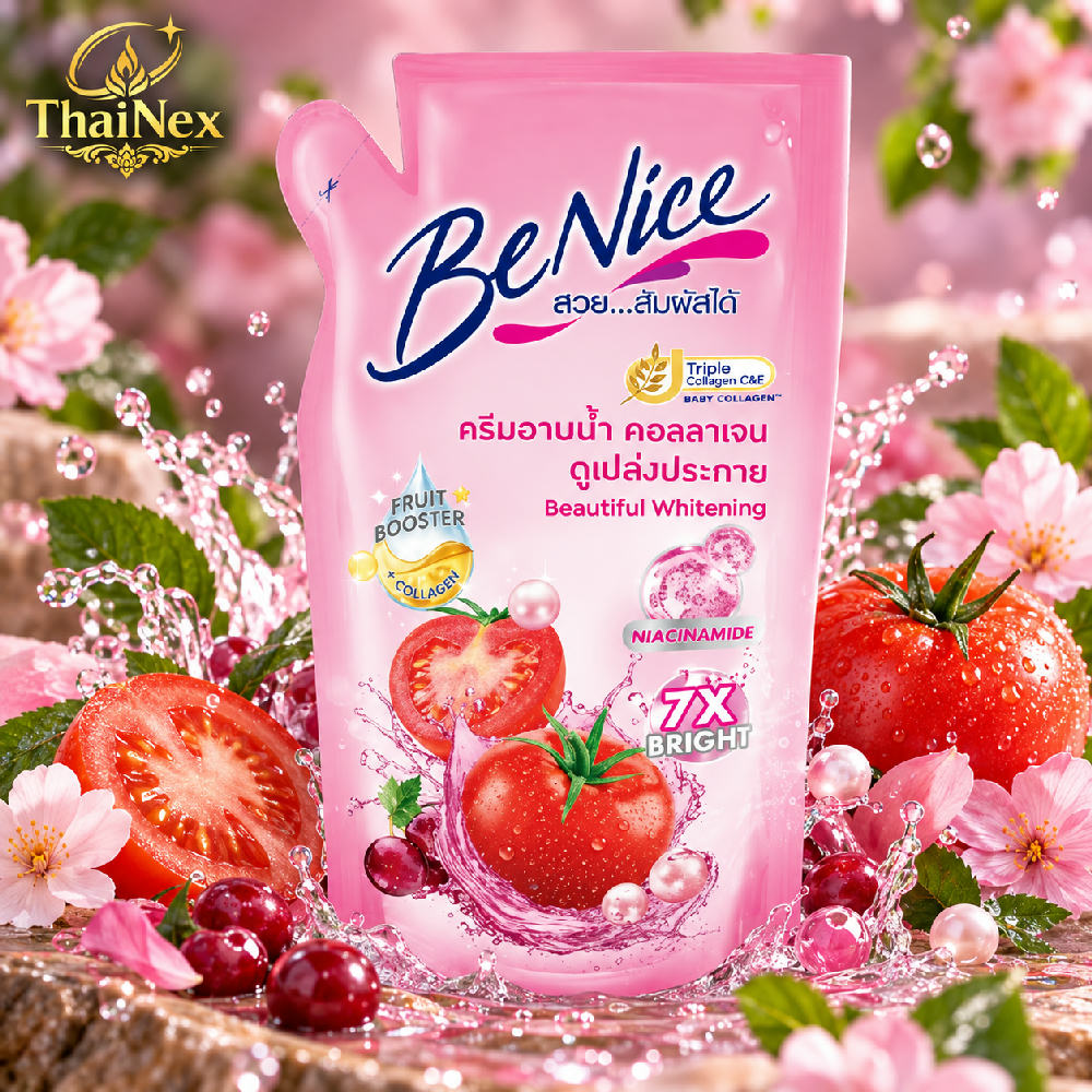 BeNice Shower Cream Beautiful Whitening Refill 400ml 