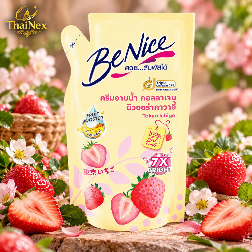 BeNice Tokyo Ichigo Shower Cream Refill 400ml