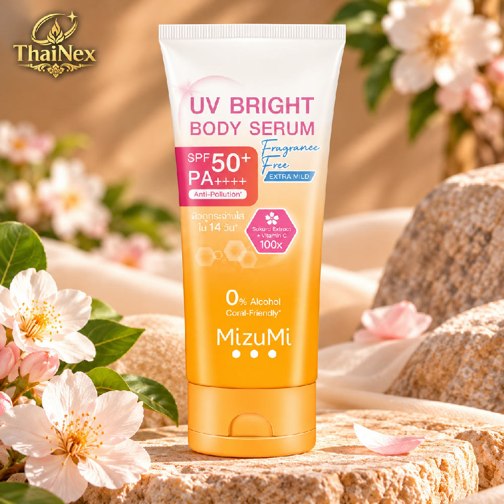 MizuMi UV Bright Body Serum Fragrance Free SPF50+ PA++++ 180ml