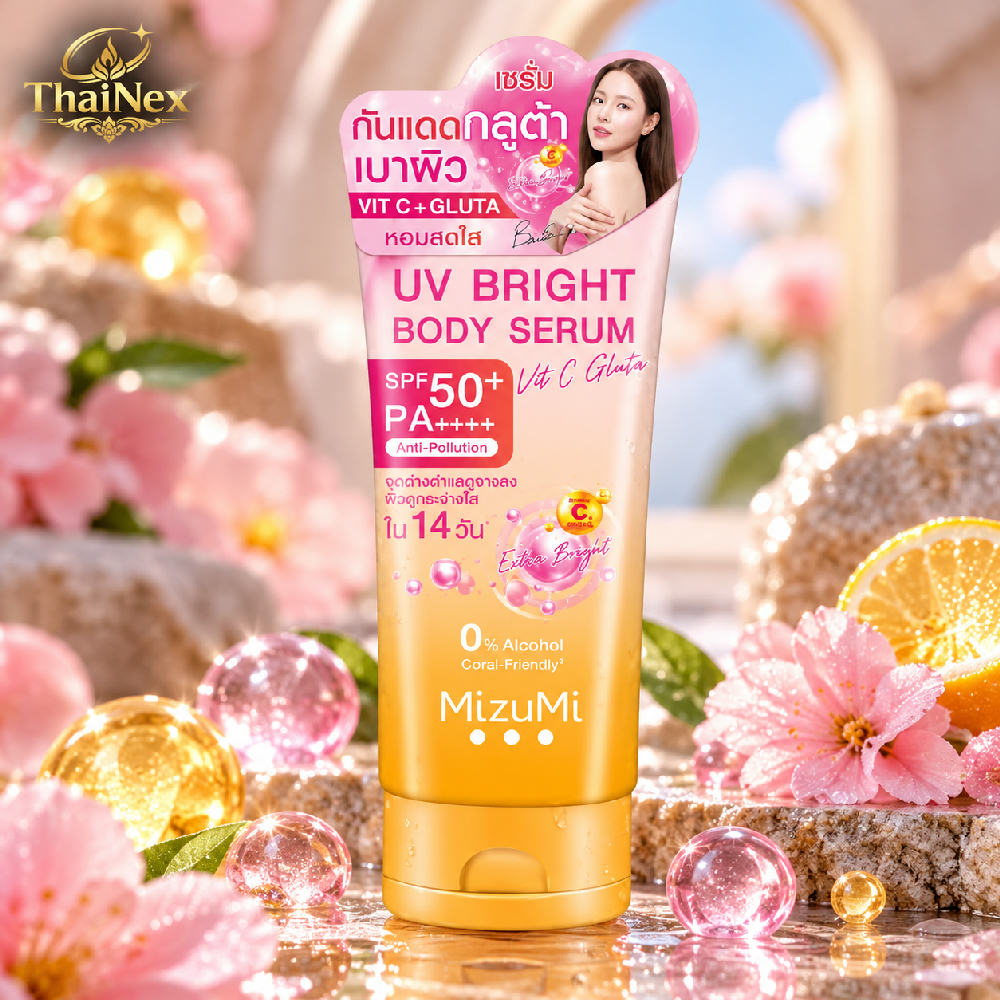 MizuMi UV Bright Body Serum Vit C + Gluta SPF50+ PA++++ 180ml