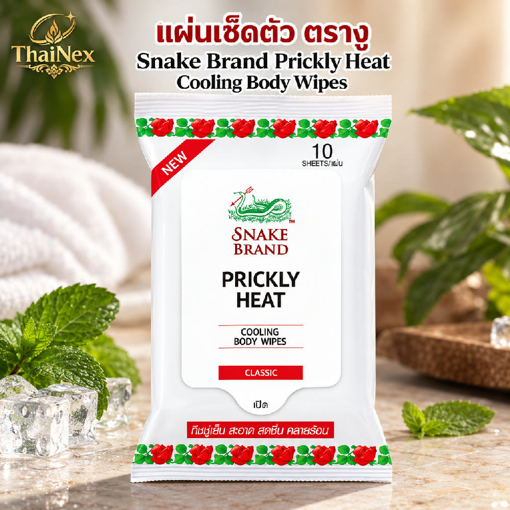 Snake Brand Prickly Heat Cooling Wipe Classic 10sheet