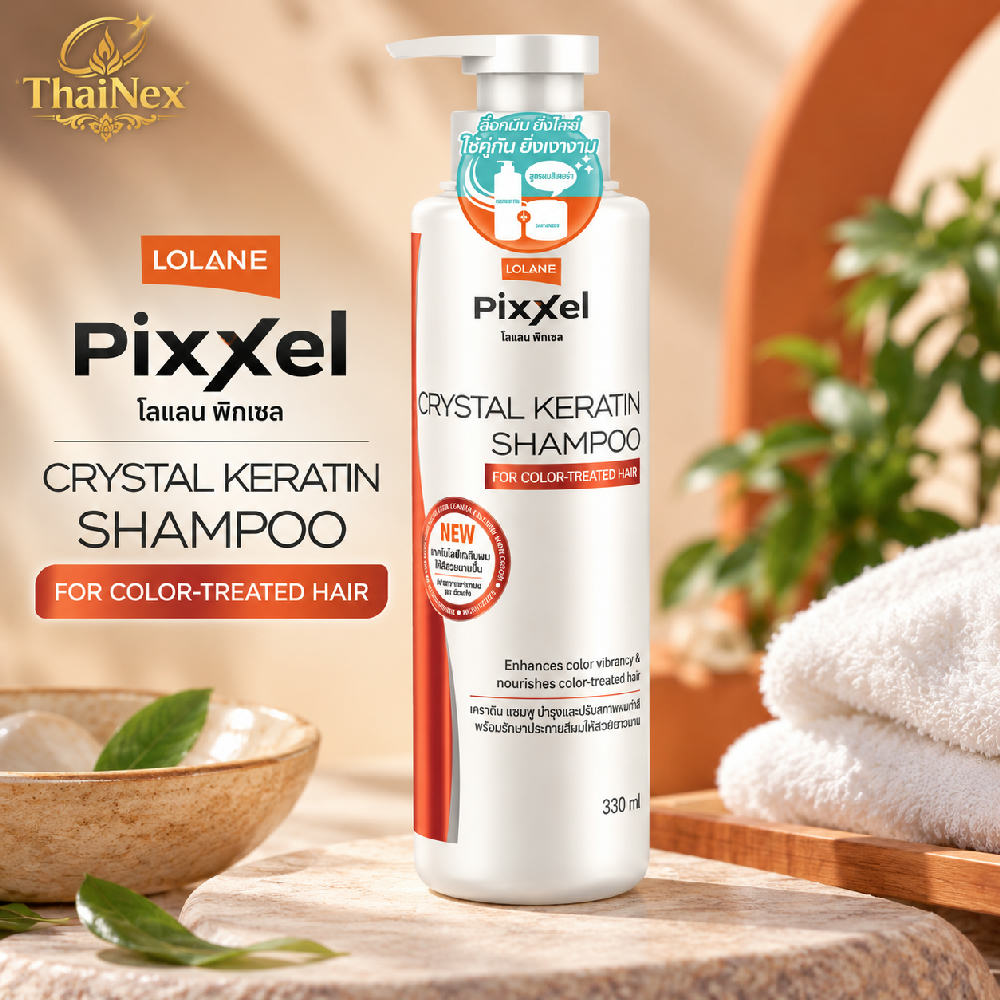 Lolane Pixxel Crystal Keratin Shampoo for Color-Treated Hair 330ml