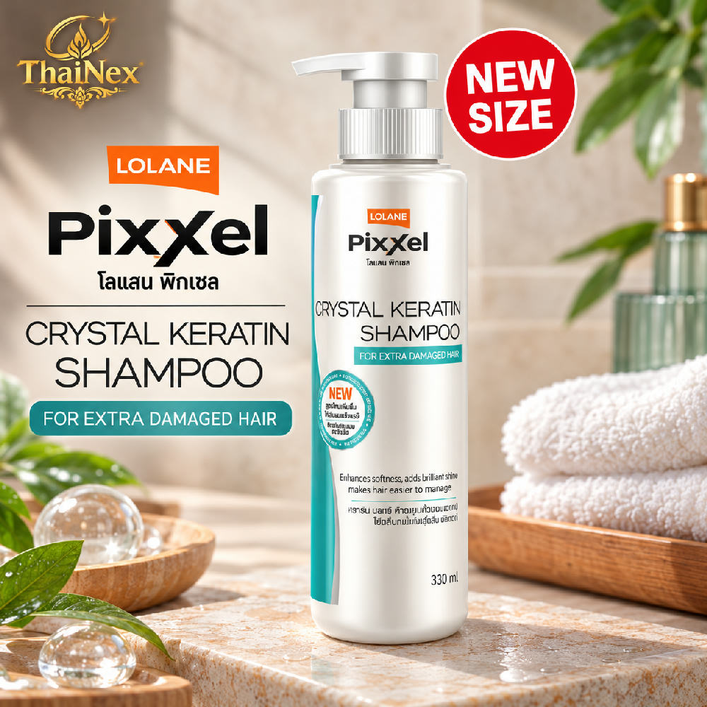 Lolane Pixxel Crystal Keratin Shampoo for Extra Damaged Hair 330ml